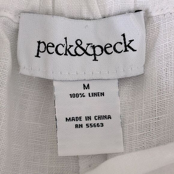 Peck & Peck Linen Pants Size Medium White Wide Leg NWOT - Picture 10 of 10